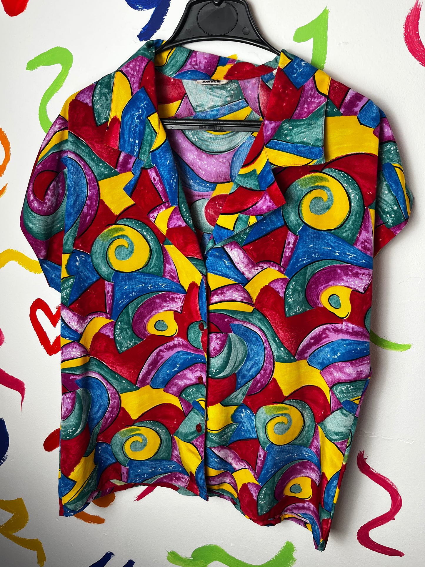 Multicoloured abstract blouse