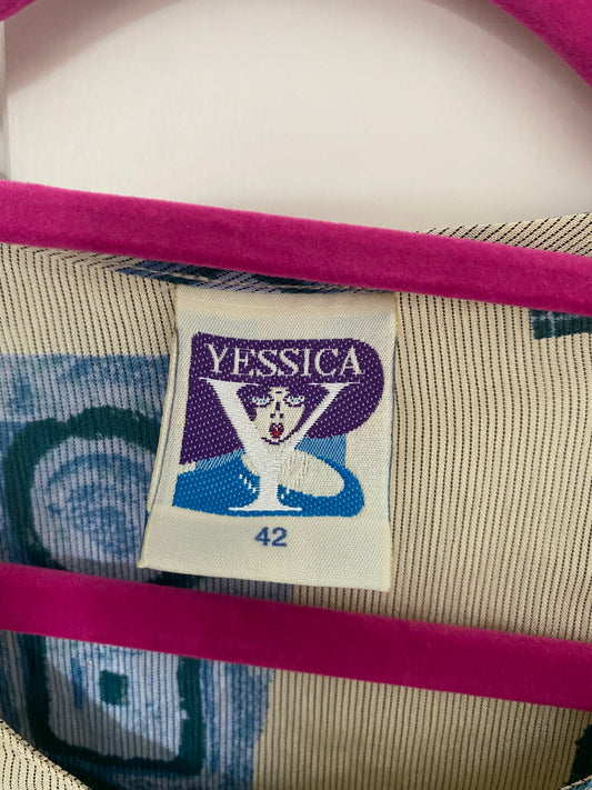 Yessica Cream blue blouse