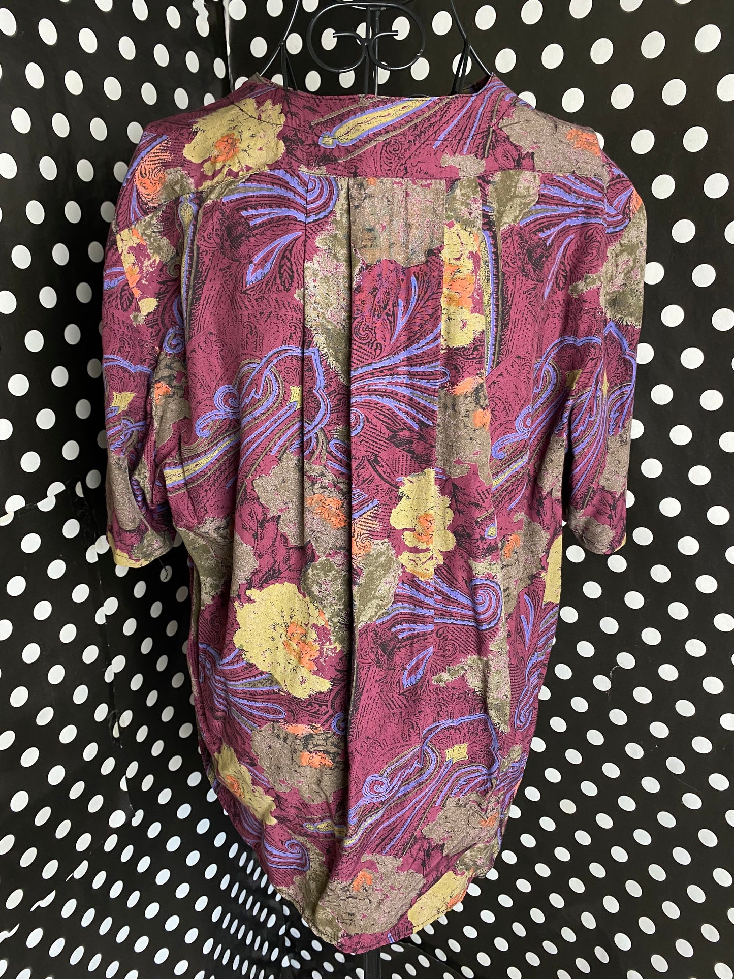 Purple abstract sleeve blouse