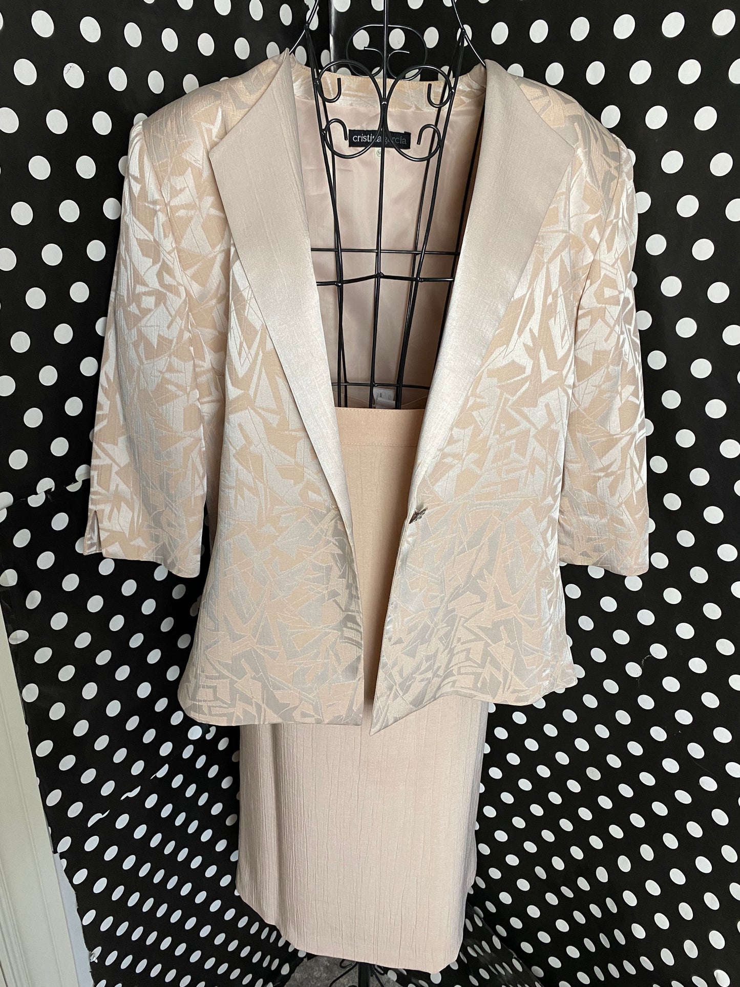 Cream two piece jacket and skirt